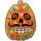 15" Lighted Sugar Skull Pumpkin Halloween Window Silhouette